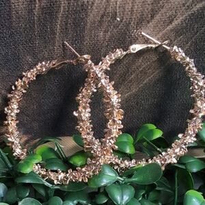 Unuque Textured Nugget Hoop Earrings